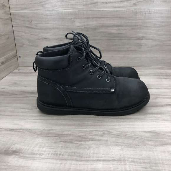 Brahma Ankle Boots Kids Youth 4 Black Lace Up - Picture 1 of 10